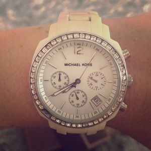 Michael Kors Crystal White Ceramic Watch